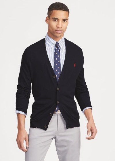 Men's Polo Ralph Lauren Cotton V-Neck Cardigan | 987640YHS